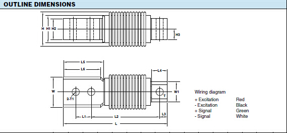 HBB-50kg稱重傳感器參數 HBB-50kg稱重傳感器參數